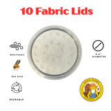 32oz Deli Cups with Fabric Vented Insect Feeder lids - 10 Pack for Fruit Fly & Feeder Insect Cultures