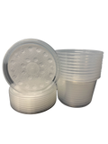 10 Pack Deli Cups with Fabric Vented Insect Feeder lids for Fruit Fly & Feeder Insect Cultures (16oz/10 Cups)